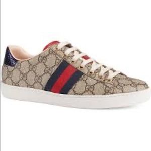 Gucci Ace Gg Supreme Brown Canvas Web Sneakers
